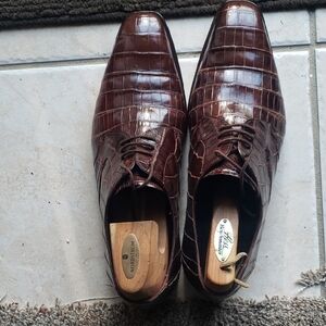 Mazlan Platinum Brown Leather Men's Shoes